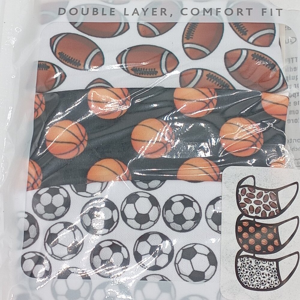 New 3 Pack Kids Face Covers Masks